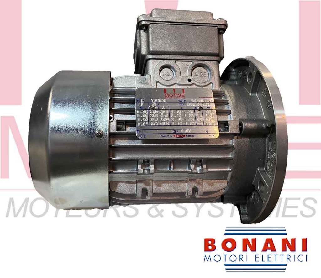 Moteur Triphasé  BONANI type TR 80A-6/B5 0,34kw