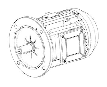 Montage  B5 standard bride TL 350/300/400 (arbre :Ø55, long 110)